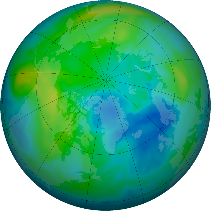Arctic ozone map for 13 October 2010